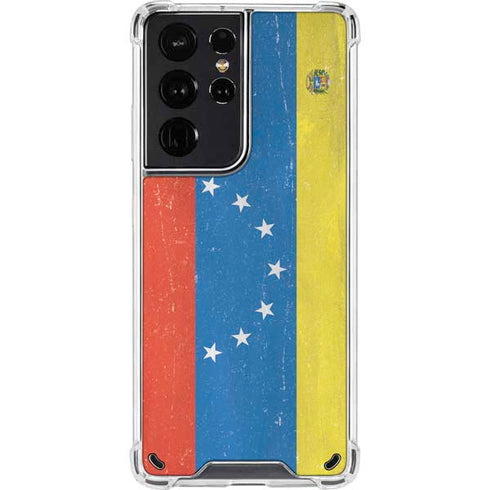 Venezuela Flag Distressed Galaxy S21 Ultra 5G Clear Case