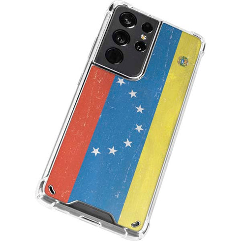 Venezuela Flag Distressed Galaxy S21 Ultra 5G Clear Case