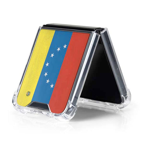 Venezuela Flag Distressed Galaxy Z Flip5 5G Clear Case