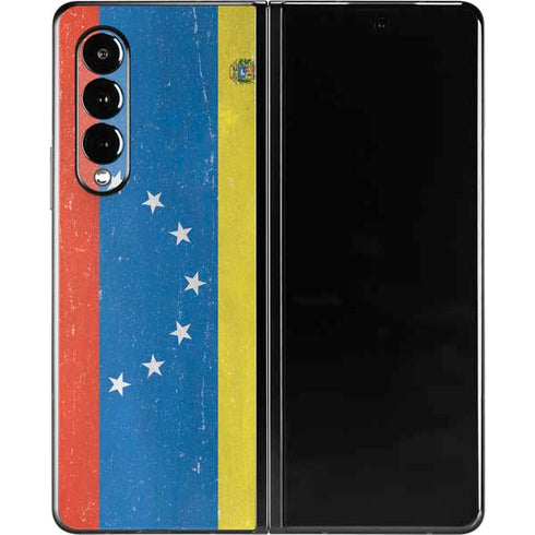 Venezuela Flag Distressed Galaxy Z Fold3 5G Skin
