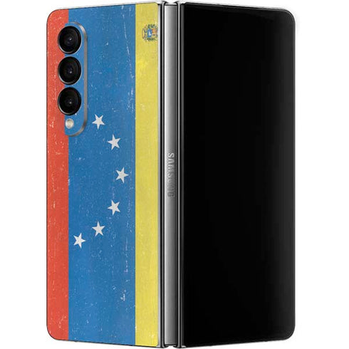 Venezuela Flag Distressed Galaxy Z Fold4 5G Skin