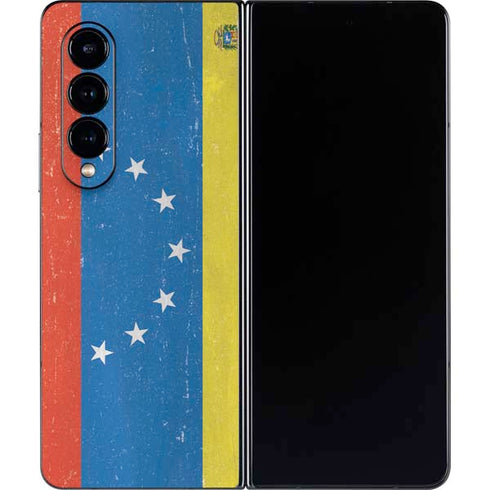 Venezuela Flag Distressed Galaxy Z Fold4 5G Skin