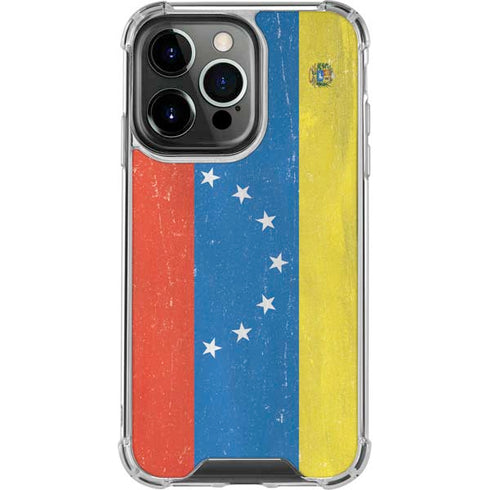 Venezuela Flag Distressed iPhone 14 Pro Clear Case