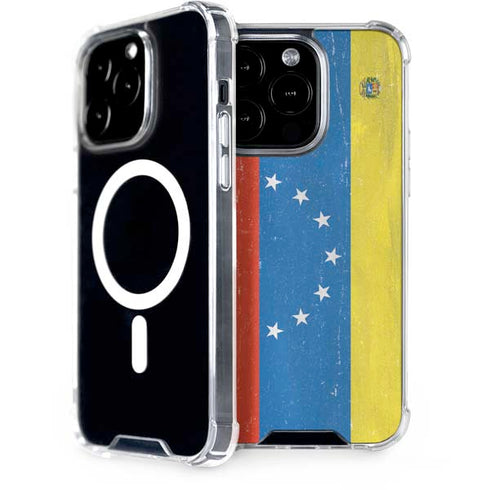 Venezuela Flag Distressed iPhone 15 Pro MagSafe Case
