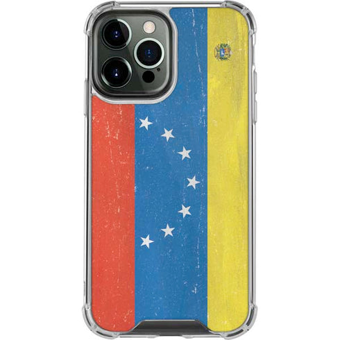 Venezuela Flag Distressed iPhone 14 Pro Max Clear Case