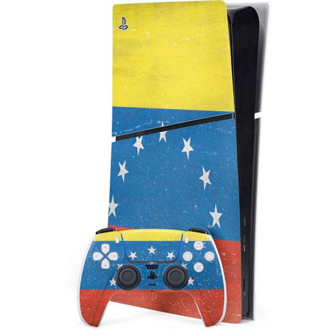Venezuela Flag Distressed PS5 Slim Digital Edition Bundle Skin