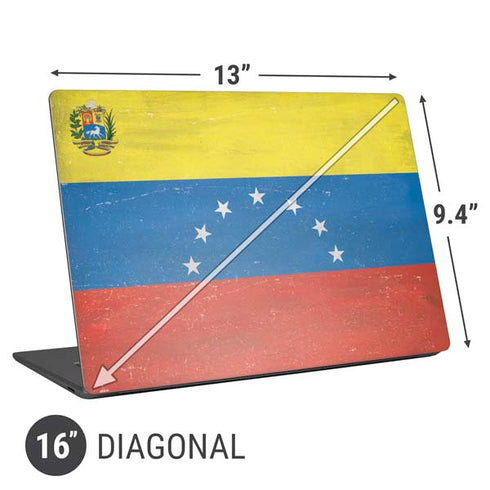 Venezuela Flag Distressed Universal Laptop 16in (13 x 9.4in) Skin