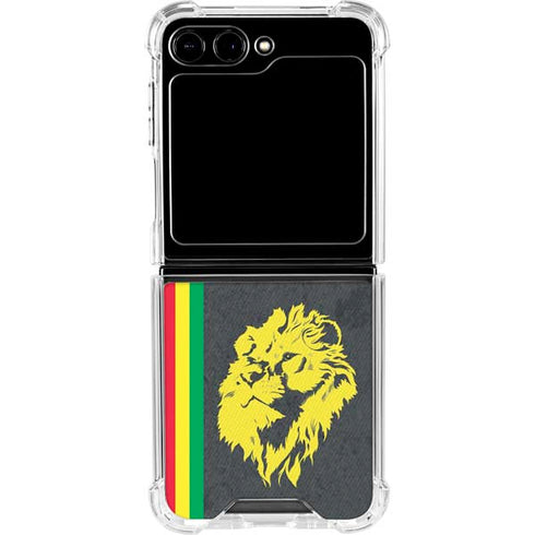 Vertical Banner - Lion of Judah Galaxy Z Flip5 5G Clear Case