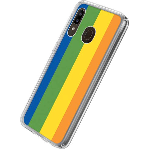 Vertical Rainbow Flag Galaxy A20 Clear Case