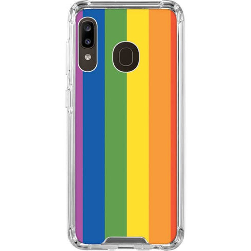 Vertical Rainbow Flag Galaxy A30 Clear Case
