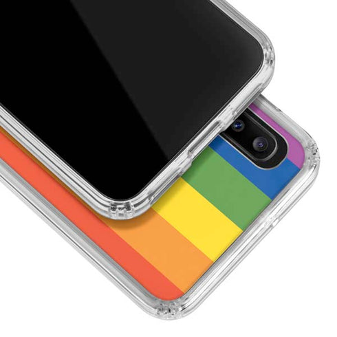 Vertical Rainbow Flag Galaxy A30 Clear Case