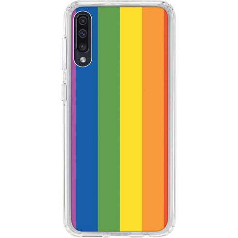 Vertical Rainbow Flag Galaxy A50 Clear Case
