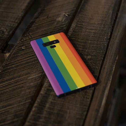 Vertical Rainbow Flag Galaxy Note 9 Skin
