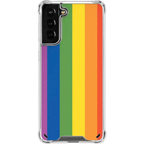 Vertical Rainbow Flag Galaxy S21 Plus 5G Clear Case