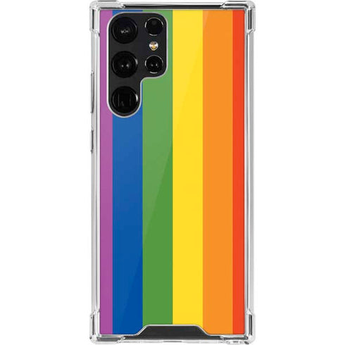 Vertical Rainbow Flag Galaxy S22 Ultra Clear Case