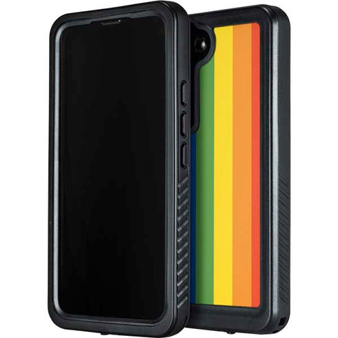 Vertical Rainbow Flag Galaxy S23 Plus Waterproof Case
