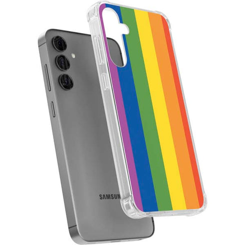 Vertical Rainbow Flag Galaxy S24 Plus Clear Case
