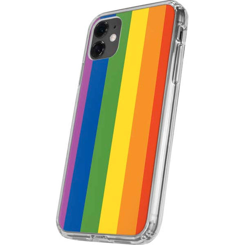 Vertical Rainbow Flag iPhone 11 Clear Case