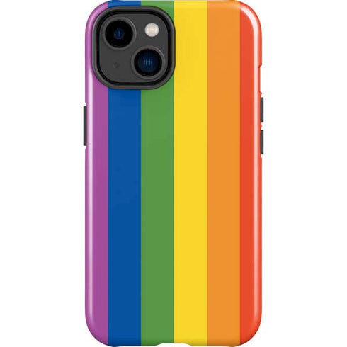 Vertical Rainbow Flag iPhone 14 Plus Impact Case