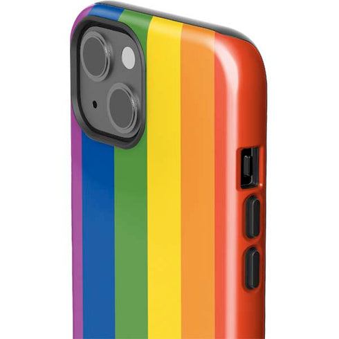 Vertical Rainbow Flag iPhone 14 Plus Impact Case