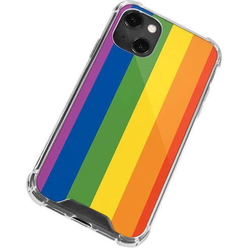 Vertical Rainbow Flag iPhone 14 Plus Clear Case