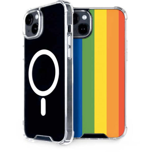 Vertical Rainbow Flag iPhone 15 Plus MagSafe Case