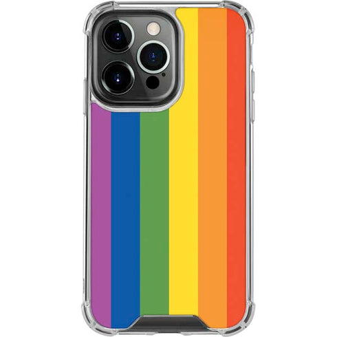 Vertical Rainbow Flag iPhone 15 Pro Clear Case