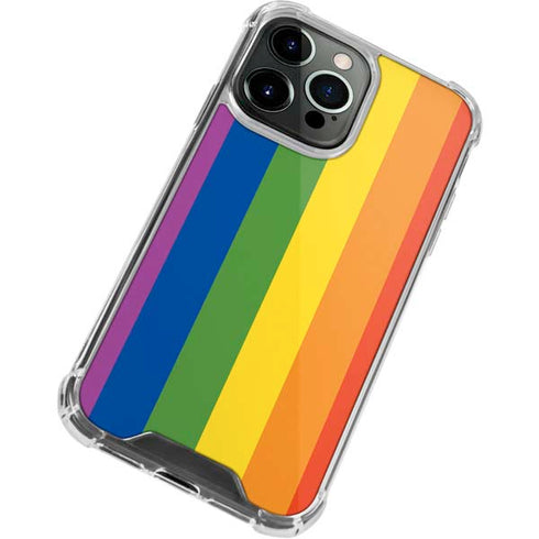 Vertical Rainbow Flag iPhone 14 Pro Clear Case