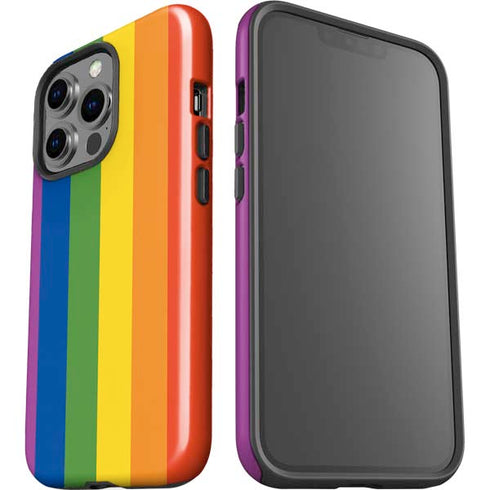 Vertical Rainbow Flag iPhone 15 Pro Impact Case