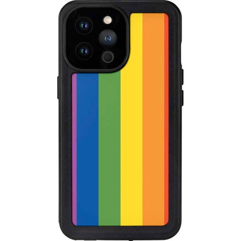 Vertical Rainbow Flag iPhone 14 Pro Max Waterproof Case