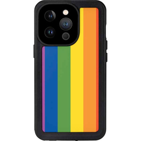 Vertical Rainbow Flag iPhone 14 Pro Waterproof Case