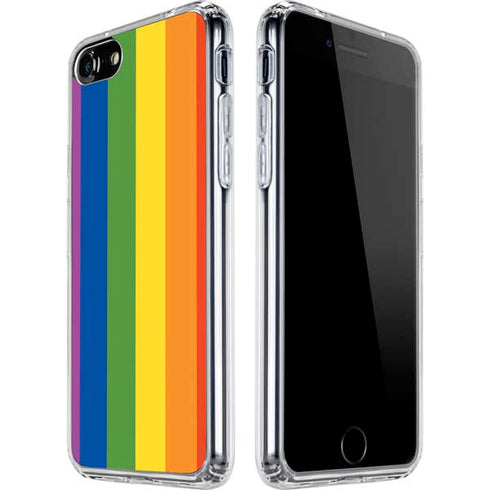 Vertical Rainbow Flag iPhone SE (2nd & 3rd Gen) Clear Case