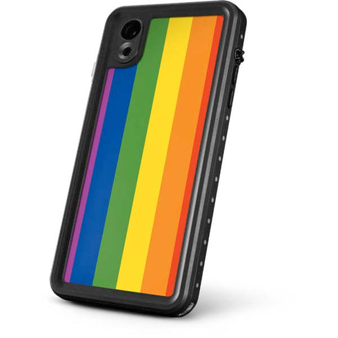 Vertical Rainbow Flag iPhone XR Waterproof Case