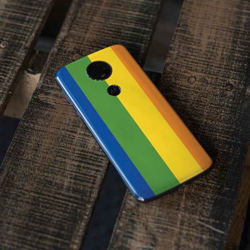 Vertical Rainbow Flag Moto E5 Plus Skin