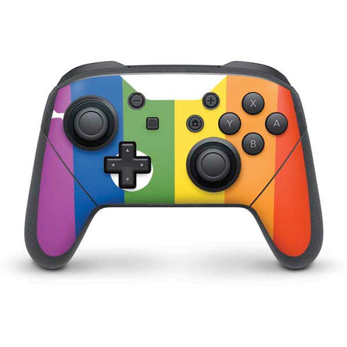 Vertical Rainbow Flag Nintendo Switch Pro Controller Skin