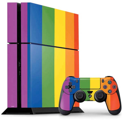 Vertical Rainbow Flag PS4 Console and Controller Bundle Skin