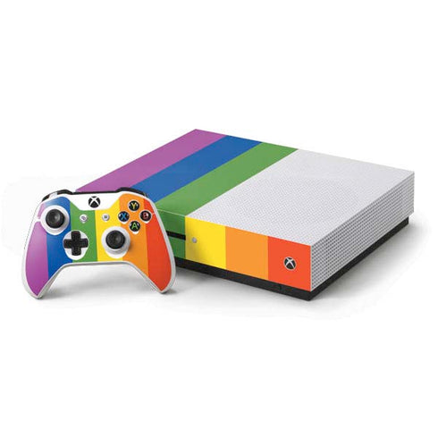 Vertical Rainbow Flag Xbox One S Console and Controller Bundle Skin