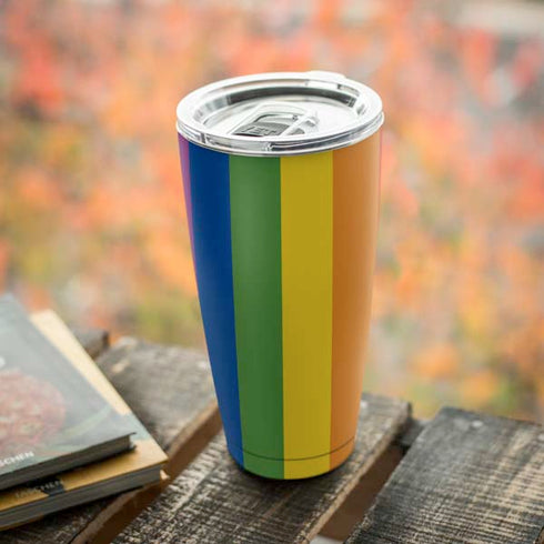 Vertical Rainbow Flag Yeti 20oz Tumbler Skin