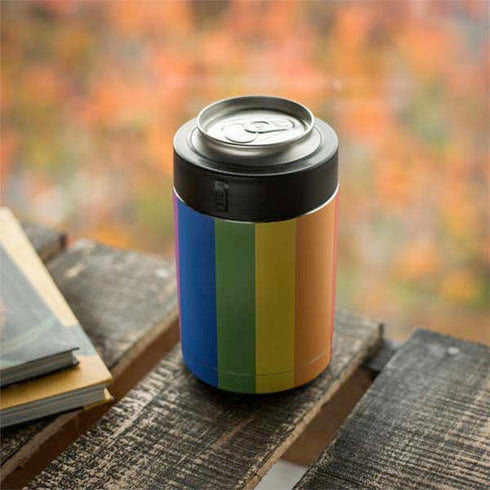 Vertical Rainbow Flag Yeti Colster Can Insulator Skin