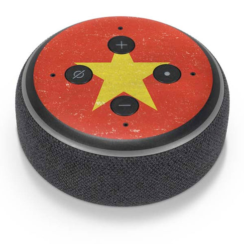 Vietnam Flag Distressed Amazon Echo Dot Skin