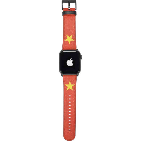 Vietnam Flag Distressed Apple Watch Band 42-44mm