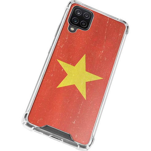 Vietnam Flag Distressed Galaxy A12 Clear Case