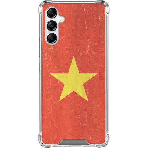 Vietnam Flag Distressed Galaxy A14 5G Clear Case