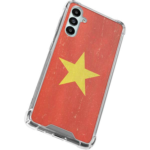 Vietnam Flag Distressed Galaxy A14 5G Clear Case