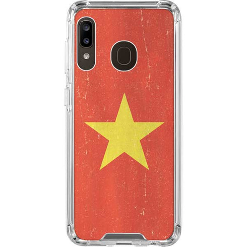 Vietnam Flag Distressed Galaxy A30 Clear Case