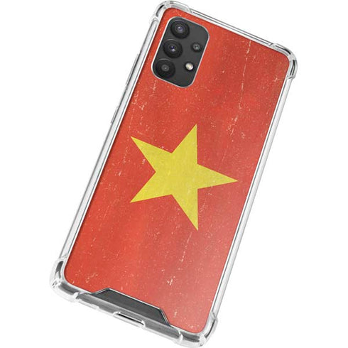 Vietnam Flag Distressed Galaxy A32 5G Clear Case