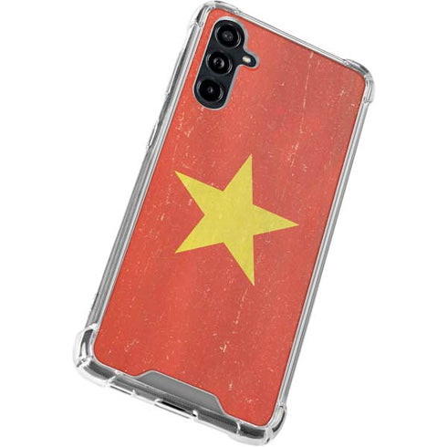 Vietnam Flag Distressed Galaxy A54 5G Clear Case