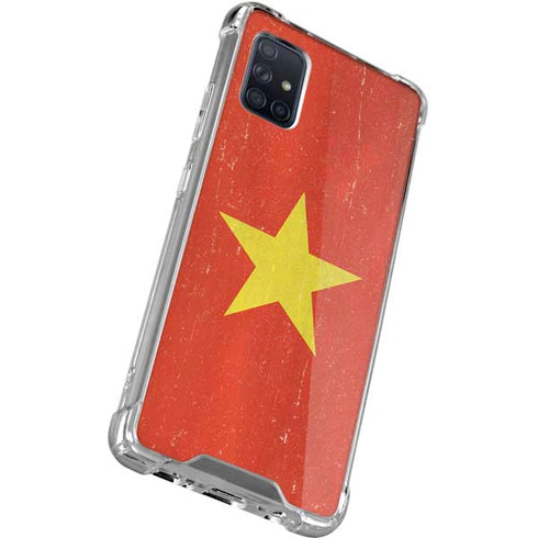 Vietnam Flag Distressed Galaxy A71 5G Clear Case