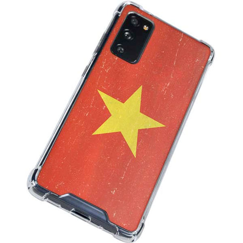 Vietnam Flag Distressed Galaxy S20 FE Clear Case