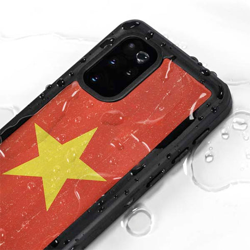 Vietnam Flag Distressed Galaxy S20 Plus Waterproof Case